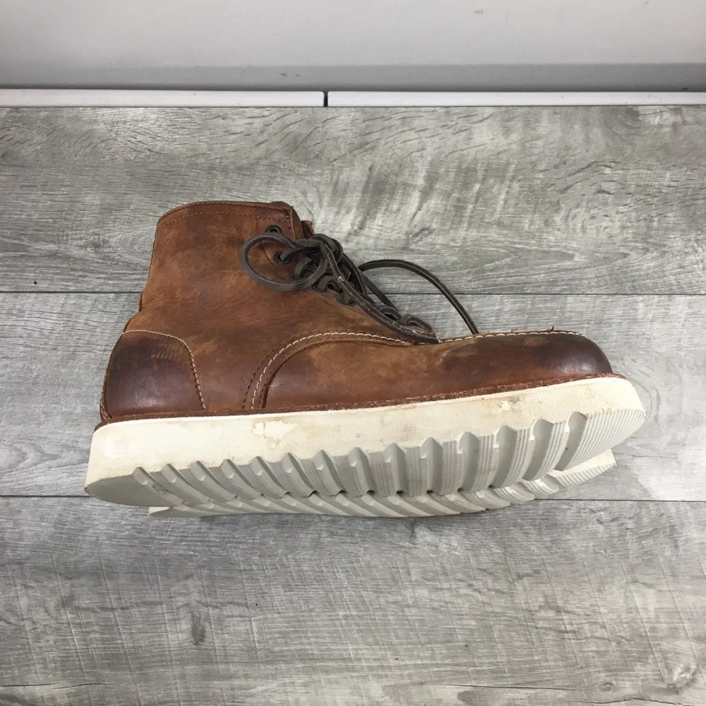 Freebird By Steven Carbon Leather Work Soft Toe Men Classic Moc Toe Boots Size 9